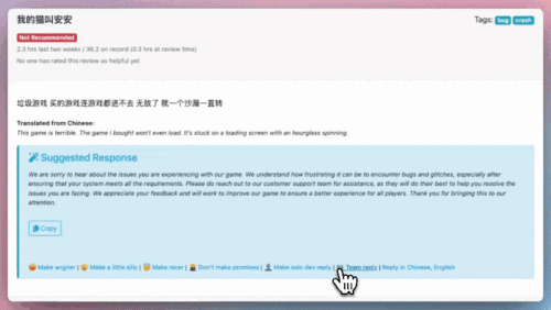 Gameplainer Review Station - easily auto reply to steam reviews, and automatically translate them too!